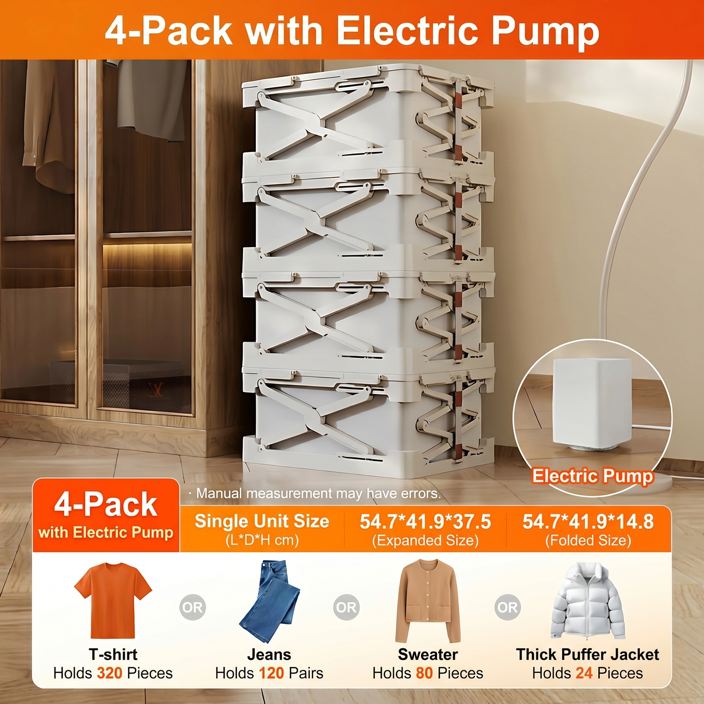 PYJ  folding storage box vacuum storage bag mildew-proof finishing  large-capacity storage box